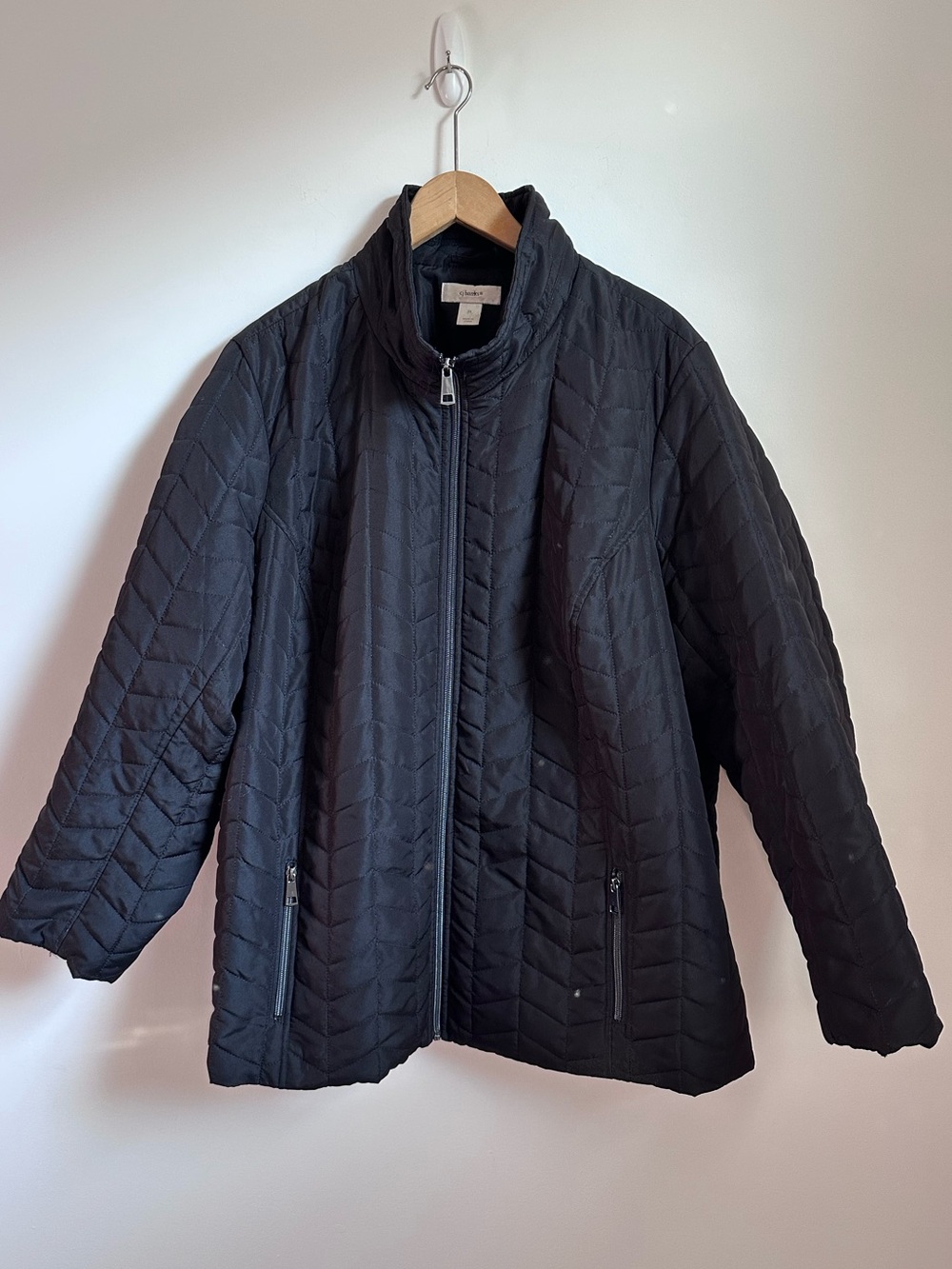 CJ Banks Women’s 3X Black Quilted Jacket Lightweight Full Zip Plus Size - Picture 2 of 13